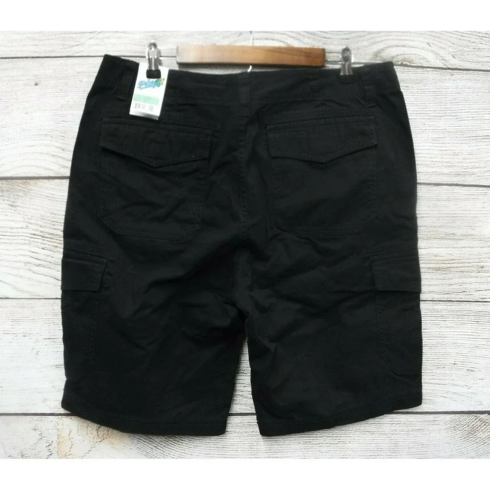 Plugg Cargo Shorts Mens Size 30 Black Heavy Vintage Wash Cargo Shorts New 30